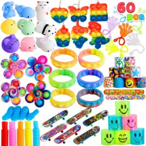 joyin 60 pcs party favors for kids, popular fidget toys pack, goodie bags fillers for kids birthday party, prizes in bulk for school, pinata stuffers, classroom prizes, treasure box toys