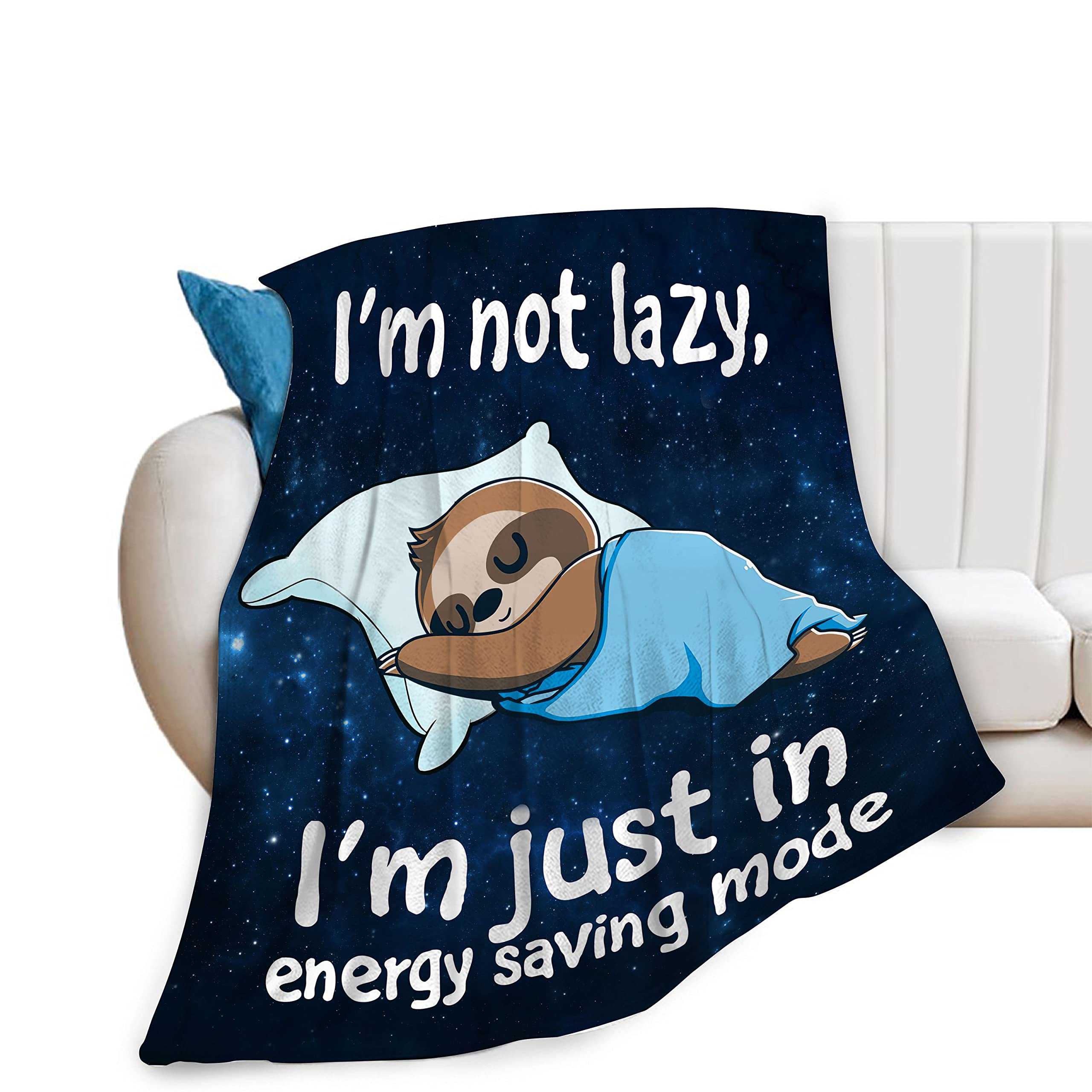 Cute Sloth Blanket Funny Sloth Decor Animal Throw Blanket Sloth Gifts for Girls Boys Super Warm Soft Plush Lightweight Fleece Flannel Blanket Winter Couch Bedding Blanket for Kids Baby Women 40"x50"