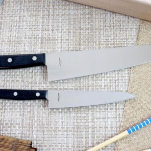 MAC Knife Chef series 2-piece starter knife set H-30, HB-85 Chef series 8.5" Gyutou-style Chef's knife and HB-55 Chef series 5.5" Utility knife, handcrafted in Seki, Japan