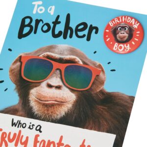 UK Greetings Birthday Card for Brother - Monkey Design, 137mm x 210mm