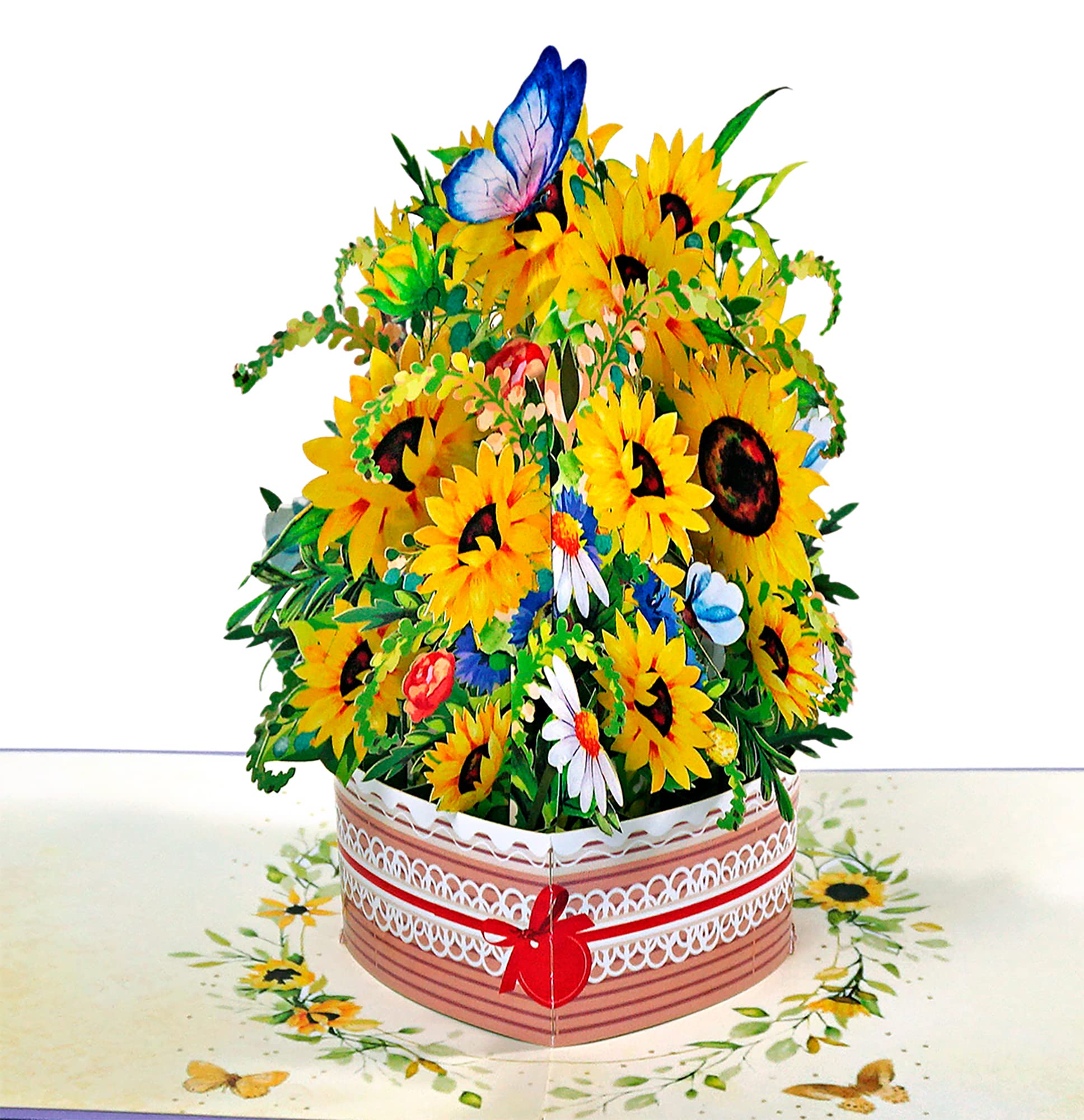 CUTPOPUP Mother's Day Card Pop Up, Birthday 3D Greeting Card (Sunflowers Vase)