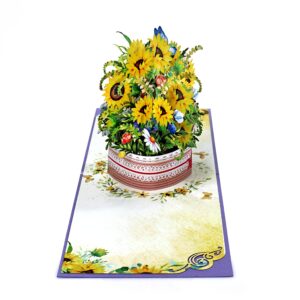 CUTPOPUP Mother's Day Card Pop Up, Birthday 3D Greeting Card (Sunflowers Vase)