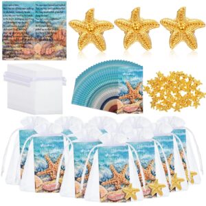 unittype 50 pack starfish story gifts starfish lapel pin on appreciation cards with bags you make a difference employee appreciation thank you gifts camp gifts for girls boys students(gold)