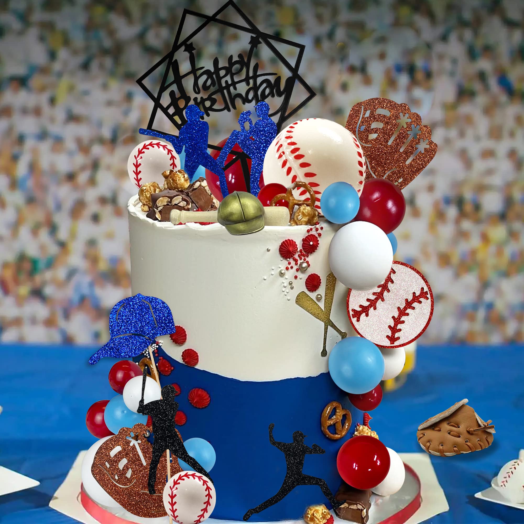 Baseball Cake Decorations Sports Theme Party Decoration Supplies Baseball Themed Happy Birthday Cake Topper Party Decorations