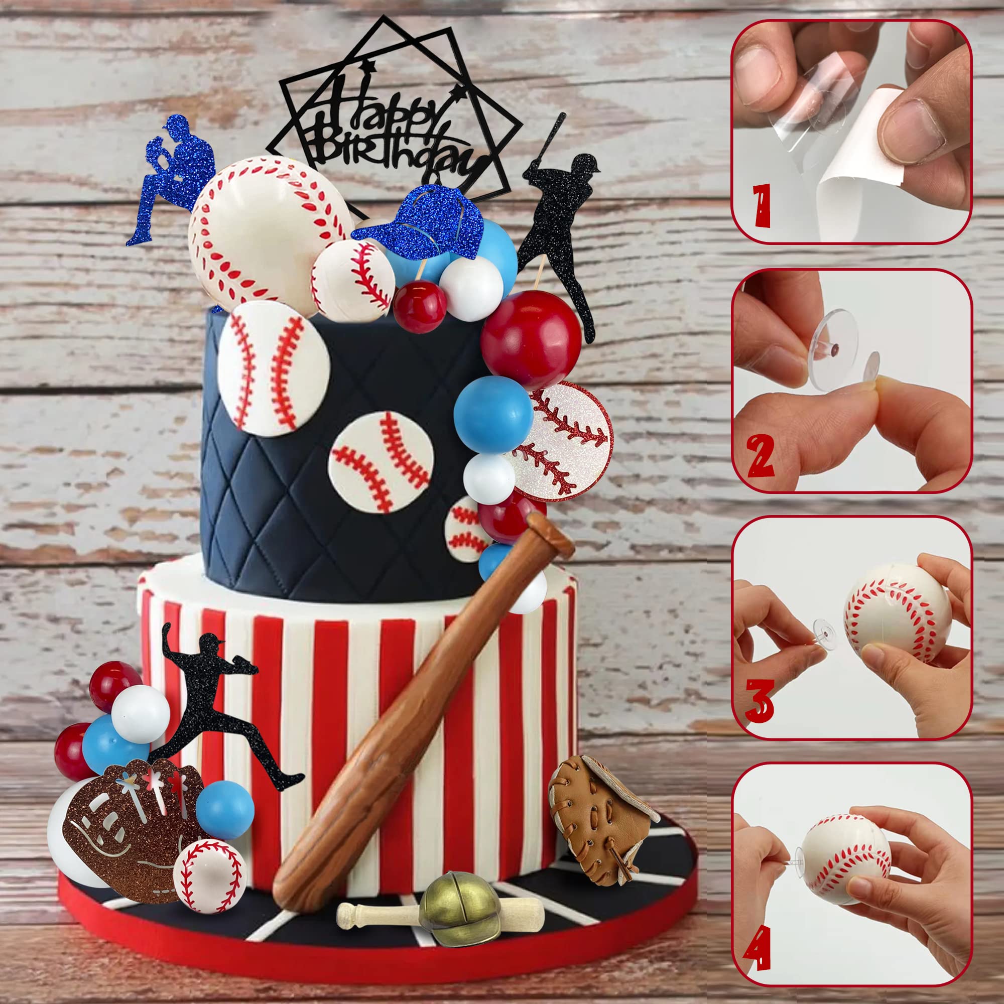 Baseball Cake Decorations Sports Theme Party Decoration Supplies Baseball Themed Happy Birthday Cake Topper Party Decorations