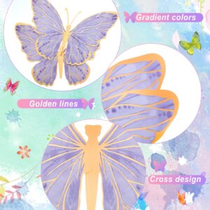 Geyee 10 Pcs Large Butterfly Centerpieces for Tables Butterfly Party Decorations 3D Paper Butterfly Table Toppers Centerpieces Wall Decor for Birthday Baby Shower Wedding Party Supplies(Purple)