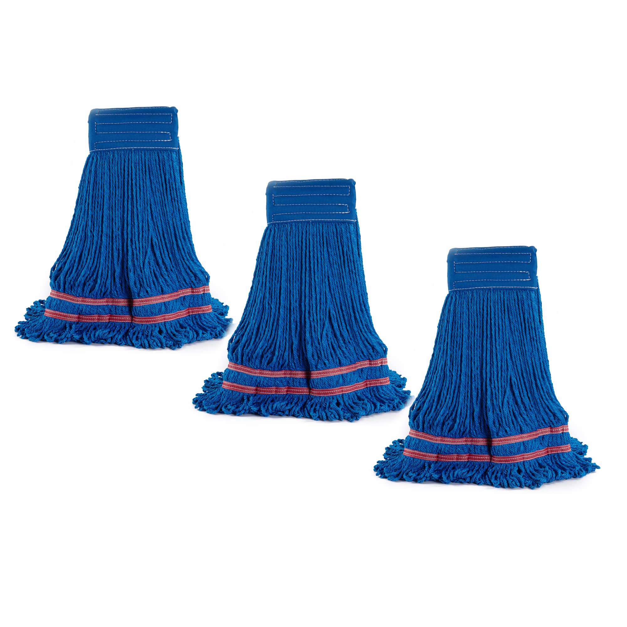 Matthew Cleaning Microfiber String Mop Heavy Duty Commercial Wet Mop Head Replacement,Excellent Absorbency,Premium Launderability,Reusable for Home,Commercial and Industrial Use(Blue,3Pack)