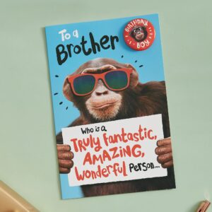 UK Greetings Birthday Card for Brother - Monkey Design, 137mm x 210mm