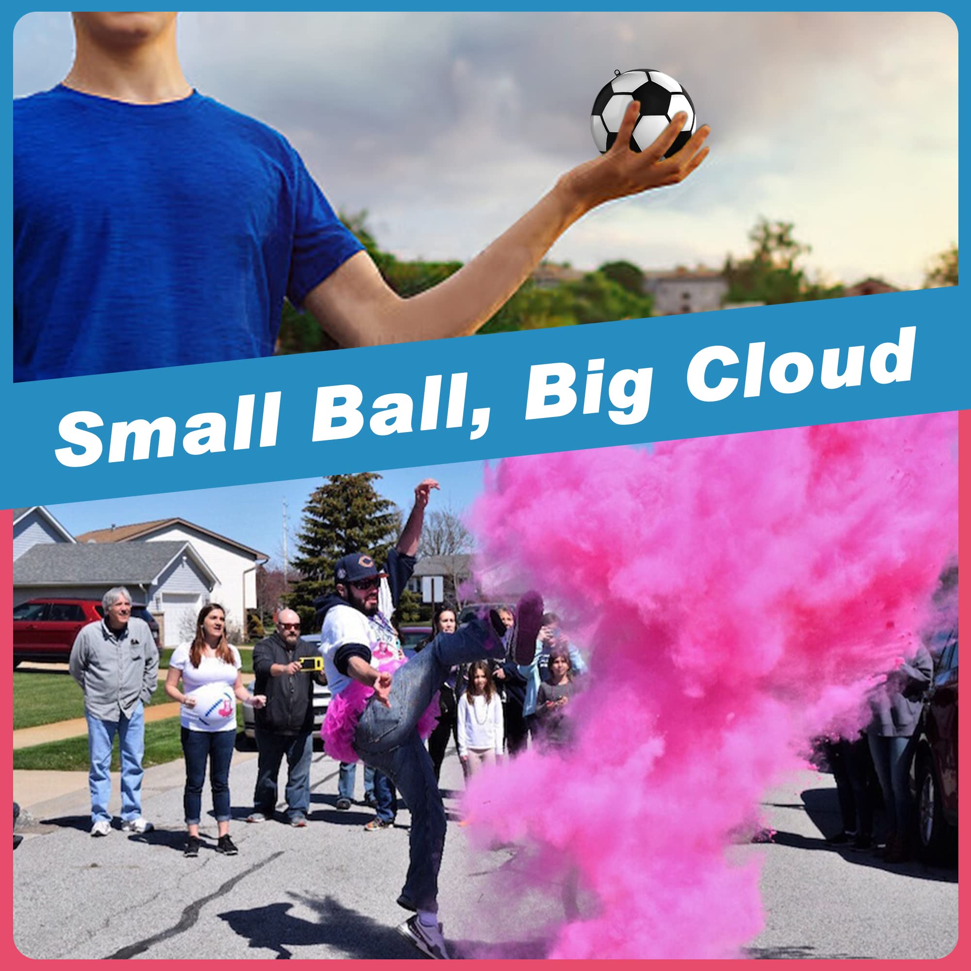 POPUPARTY Gender Reveal Soccer Ball with Pink and Blue Powder Kit, for Baby Gender Reveal Decoration, Soccer Fans