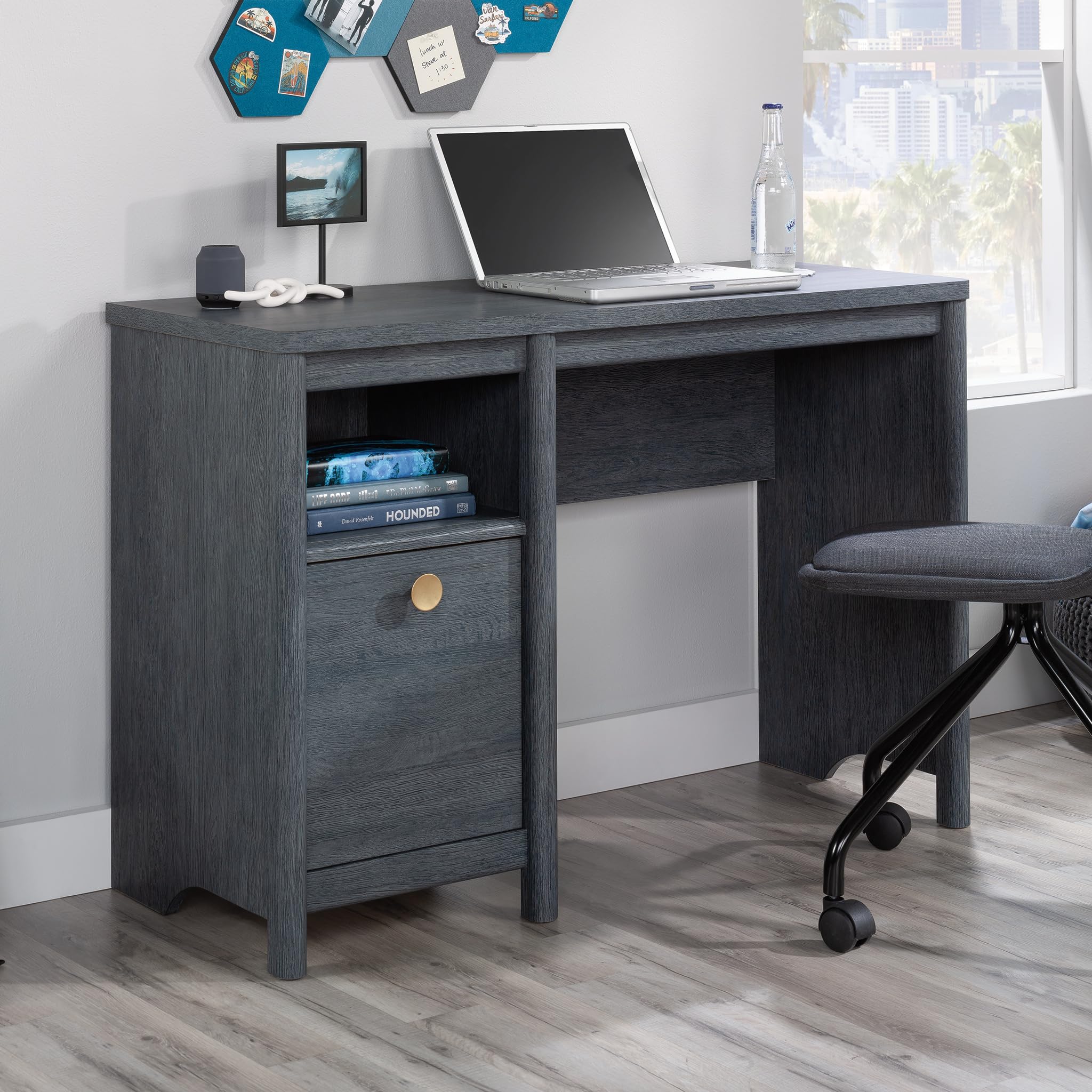 Sauder Dover Edge Home Office Desk, Denim Oak Finish