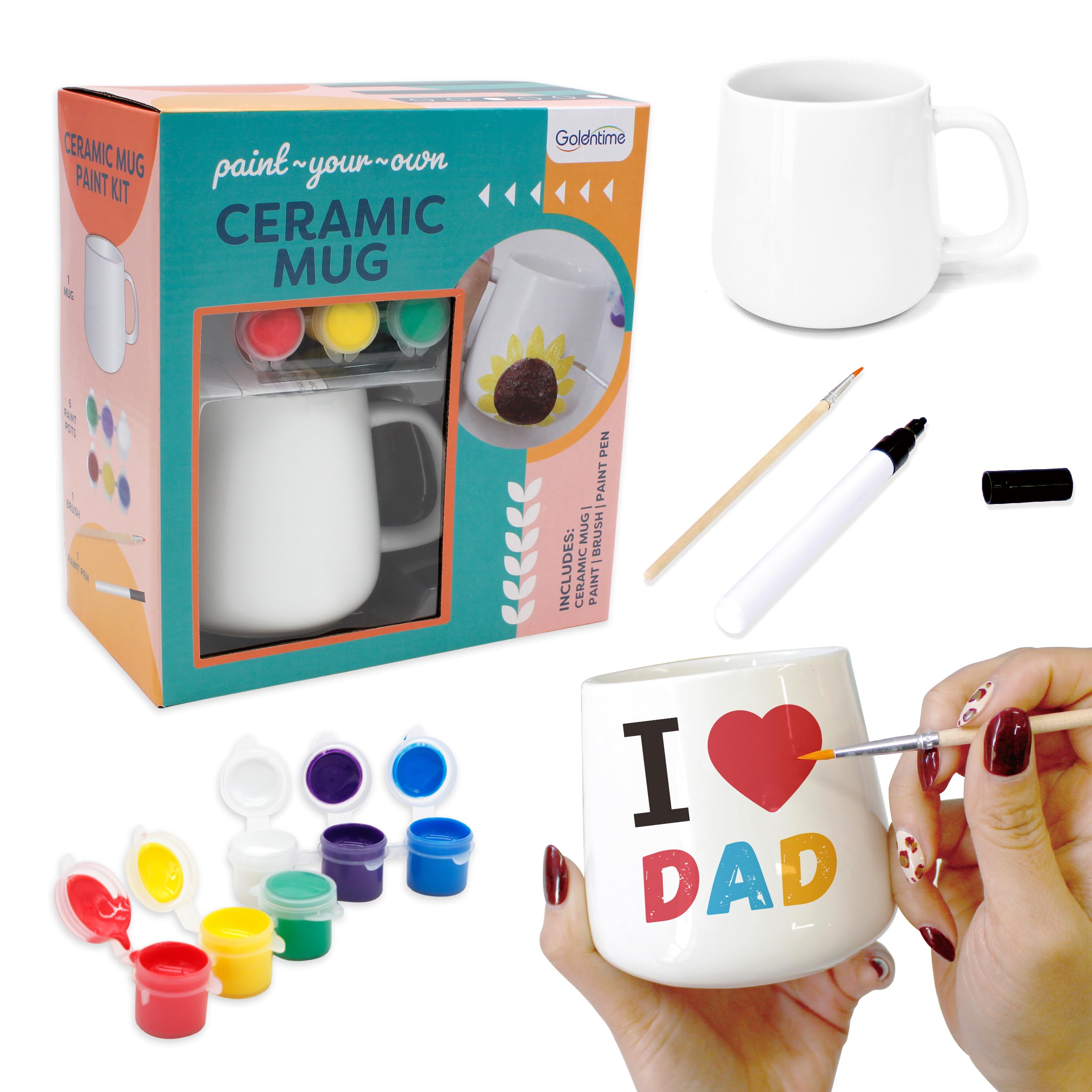 Create Your Own Personalized Coffee Mug Kit Includes Blank Mugs to Decorate, Paintable Mugs, and Painting Supplies– Paint Your Own Mug for Kids and Adults for Mother's Day Father's Day Gifts!