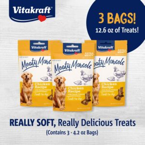 3 Pack of Vitakraft Meaty Morsels Treats for Dogs - Chicken with Sweet Potatoes - Super Soft Dog Treats - Two Layers of Gently Oven-Baked Meaty Goodness - 12.6oz Value Pack