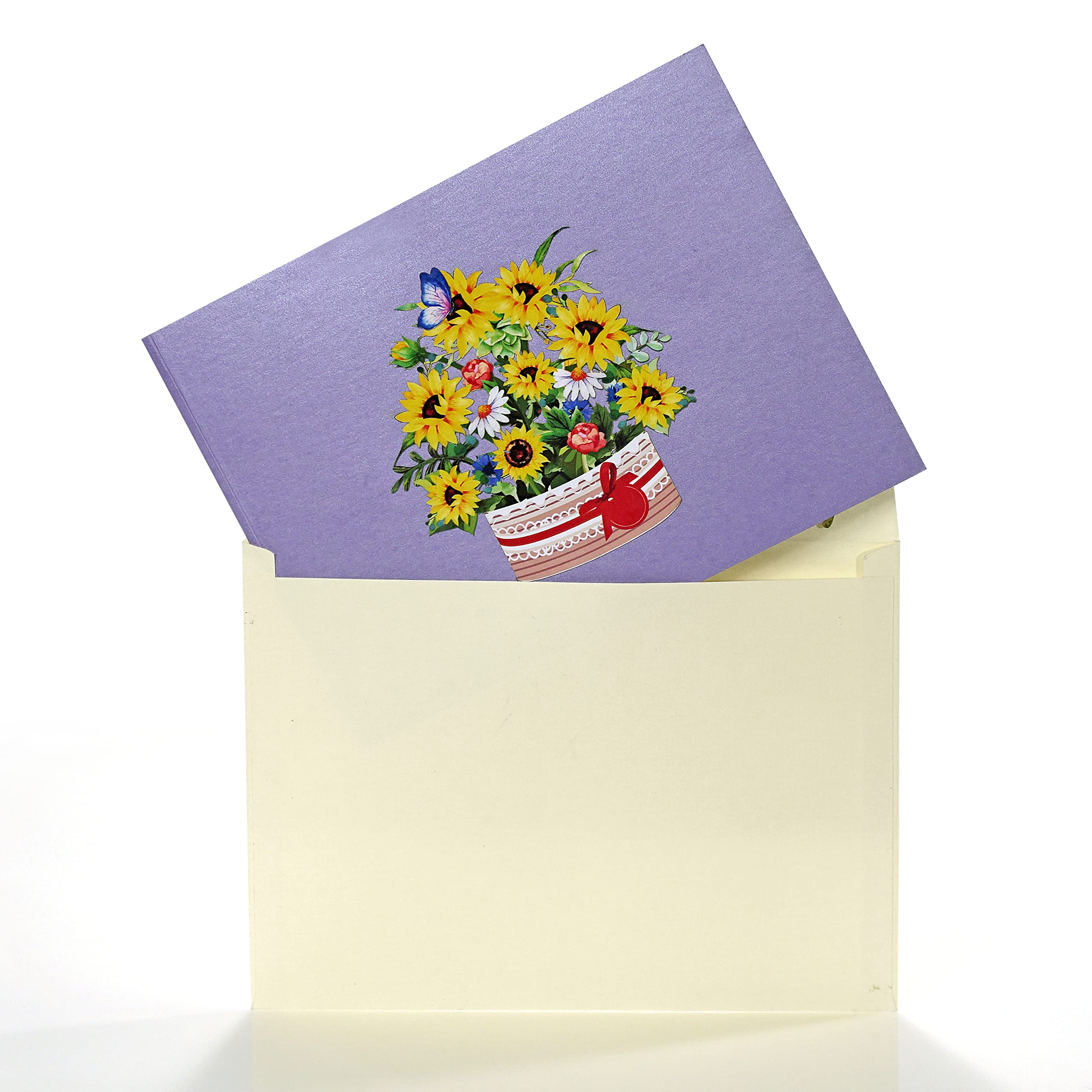 CUTPOPUP Mother's Day Card Pop Up, Birthday 3D Greeting Card (Sunflowers Vase)