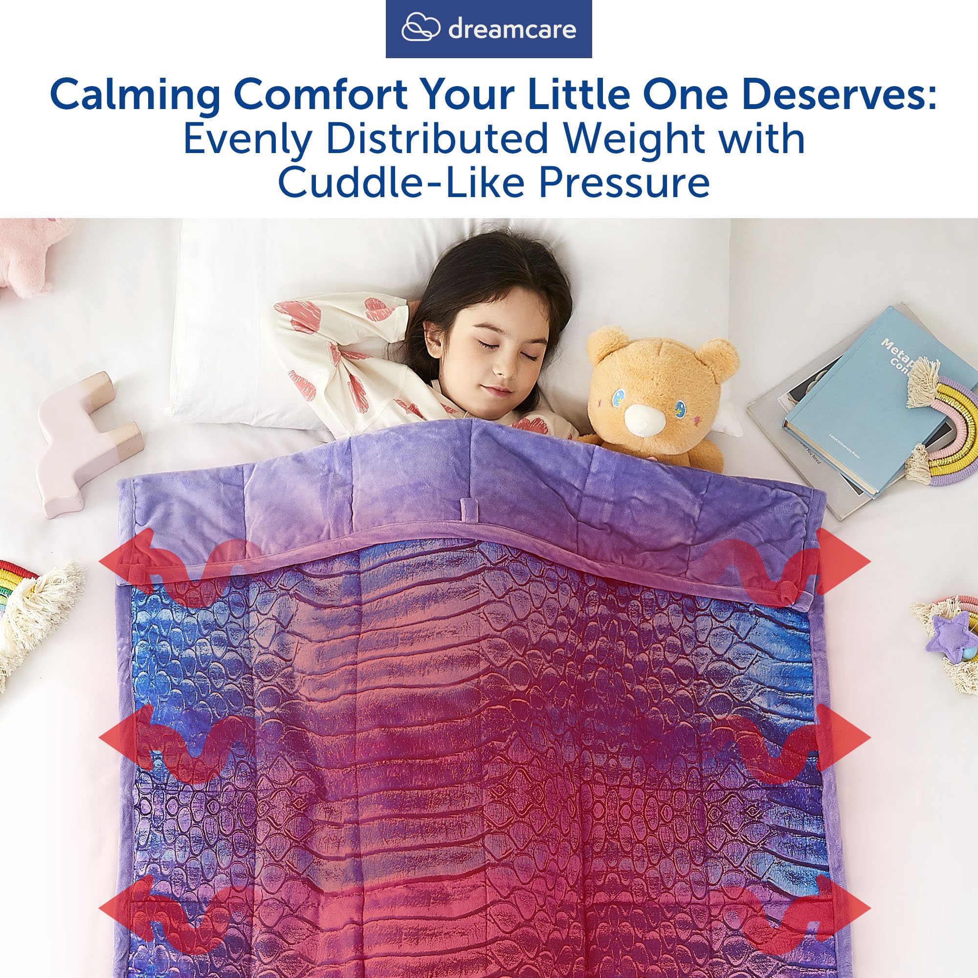 DREAMCARE Kids Weighted Blanket 5 Pounds, Cooling Weighted Blanket Kids, Weighted Blanket for Kids, 36"x 48" Toddler Weighted Blanket, Soft Weighted Blankets, Weighted Blanket for Toddler (Mermaid)