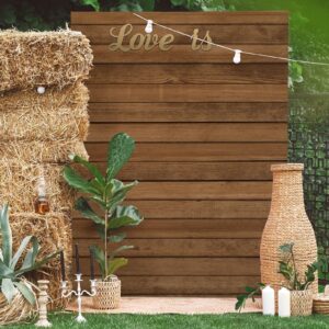 Jecery Wood Grain Tablecloth Backdrop Roll 4.5x100 ft Western Themed Party Backdrop Extra Large Wood Plastic Backdrop Sign for Rustic Wedding Decorations Barn Themed Birthday Decor (Brown)