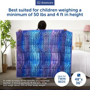 DREAMCARE Kids Weighted Blanket 5 Pounds, Cooling Weighted Blanket Kids, Weighted Blanket for Kids, 36"x 48" Toddler Weighted Blanket, Soft Weighted Blankets, Weighted Blanket for Toddler (Mermaid)