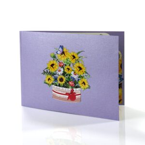 CUTPOPUP Mother's Day Card Pop Up, Birthday 3D Greeting Card (Sunflowers Vase)