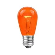 Novelty Lights 25 Pack S14 Outdoor Patio Edison Replacement Bulbs, E27 Medium Base, Amber/Orange, 11 Watt