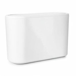 Brabantia MindSet Bathroom Small Trash Caddy (White) Hygienic Basin Top Storage Can with Swing Lid for Disposal of Used Cosmetics, Cotton Pads, Cue Tips (4 x 6 x 3)