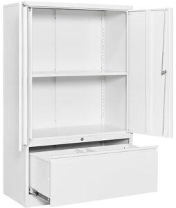 sisesol metal storage cabinet with drawer,white file cabinets, locking steel storage cabinet with doors and shelves for home,office,warehouse,garage,school,fit a4/letter/legal file (1 drawer)