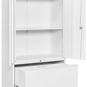 SISESOL Metal Storage Cabinet with Drawer,White File Cabinets, Locking Steel Storage Cabinet with Doors and Shelves for Home,Office,Warehouse,Garage,School,Fit A4/Letter/Legal File (1 Drawer)