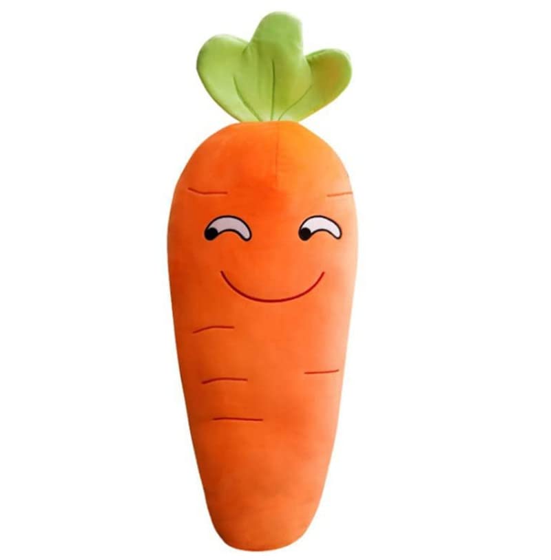 JOSON Orange Imitation Carrot Pillow, Children's Sleeping Pillow Doll, Plush Toy pad, Used for Bedroom, Sofa and Office Decoration （17.7inch）