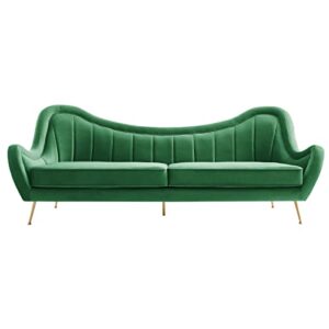 Modway EEI-5874-EME Cheshire Channel Tufted Performance Velvet Sofa, Emerald