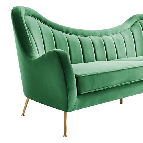 Modway EEI-5874-EME Cheshire Channel Tufted Performance Velvet Sofa, Emerald