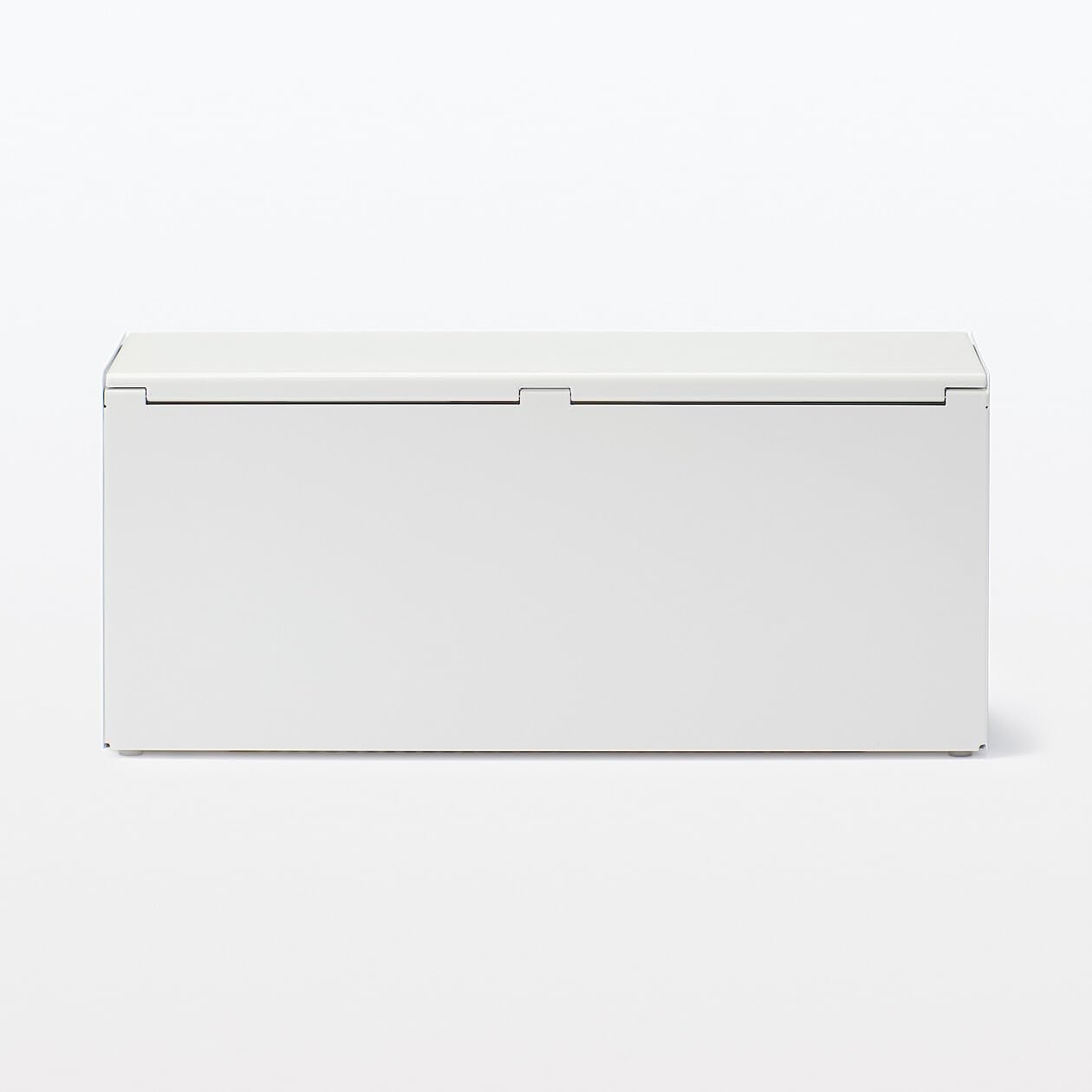 Muji 44596654 Steel Tap Storage Box, Flap Type, White Gray, Width 12.6 x Depth 3.9 x Height 5.5 inches (32 x 10 x 14 cm)