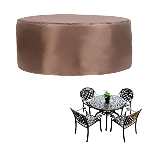 HUHJYUGE Patio Furniture Covers Waterproof 64x28in, Garden Furniture Covers Round, Outdoor Table Chair Set Covers Wind Dust Proof, 420D Heavy Duty Furniture Covers Tear Proof