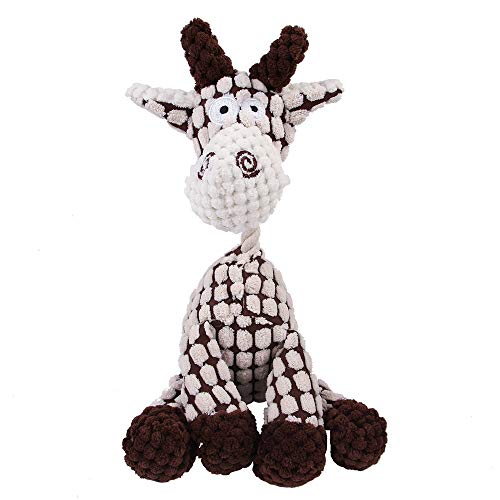 Donkey Shape Pet Dog,Chew Toys with Squeakers,Stuffed Squeaker Dog Toyfor Puppy, Small, Medium Dogs (Creamy-White)