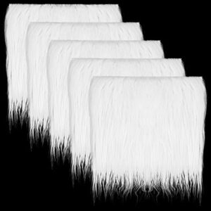 lusofie 5pcs white fur fabric 10 x 10 inch faux fur fabric square shaggy fur fabric patches white fur for craft chair cover seat cushion pad costume sewing gnomes christmas decors