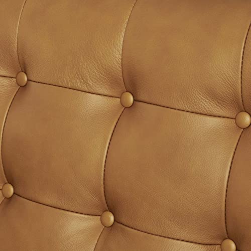 Modway Exalt Tufted Vegan Leather Sofa, Tan