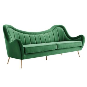 Modway EEI-5874-EME Cheshire Channel Tufted Performance Velvet Sofa, Emerald