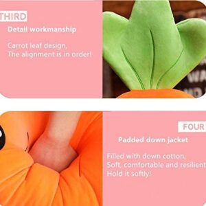 JOSON Orange Imitation Carrot Pillow, Children's Sleeping Pillow Doll, Plush Toy pad, Used for Bedroom, Sofa and Office Decoration （17.7inch）