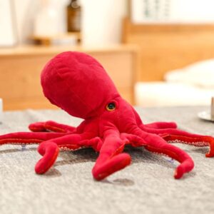 Xshelley Redsimulation Octopus Plush Toy, Soft Fish Cushion Pillow Octopus Plush Toy, Underwater Squid Doll Pillow Family Decoration Gift Children Pillow Plush Animal Toys (18inch)