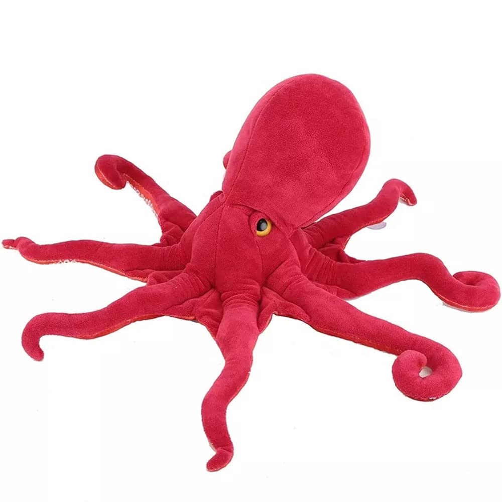 Xshelley Redsimulation Octopus Plush Toy, Soft Fish Cushion Pillow Octopus Plush Toy, Underwater Squid Doll Pillow Family Decoration Gift Children Pillow Plush Animal Toys (18inch)