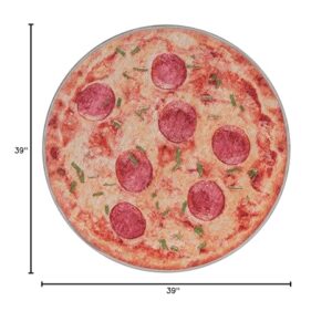 Well Woven Pizza Pie 3'3" Round Orange Area Rug