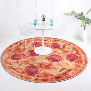 Well Woven Pizza Pie 3'3" Round Orange Area Rug