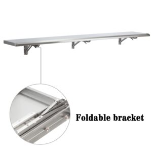 GUDESEN Concession Shelf 96" Stainless Steel Drop Down Folding Serving Food Shelf Concession Stand Serving Shelf for Concession Window