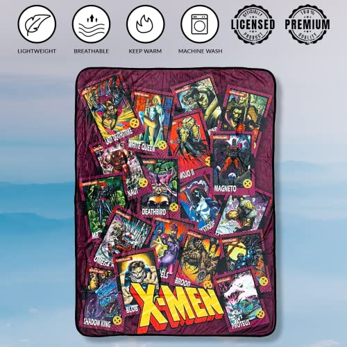 Marvel X-Men Trading Cards Villians by Jim Lee Flannel Throw Super Soft Lightweight Fleece Blanket 45 x 60 Inches