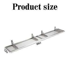 GUDESEN Concession Shelf 96" Stainless Steel Drop Down Folding Serving Food Shelf Concession Stand Serving Shelf for Concession Window