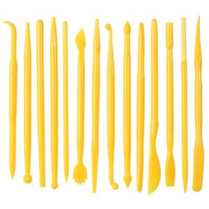 clay tools, 14-piece diy plastic polymer carving set clay kit pottery modeling for carving, styling, embossing, suitable beginner