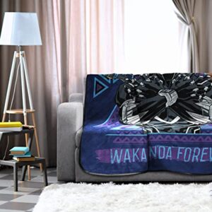 Marvel Black Panther Wakanda Forever Blanket - Measures 60 x 90 inches, Kids Bedding Features Shuri & Okoye - Fade Resistant Super Soft Fleece (Official Product)