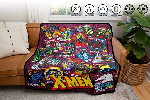 Marvel X-Men Trading Cards Villians by Jim Lee Flannel Throw Super Soft Lightweight Fleece Blanket 45 x 60 Inches