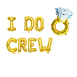 kungoon i do crew balloons banner,i do engagement party sign,ring theme bridal shower/bachelorette/wedding/anniversary party supplies decorations. (gold)