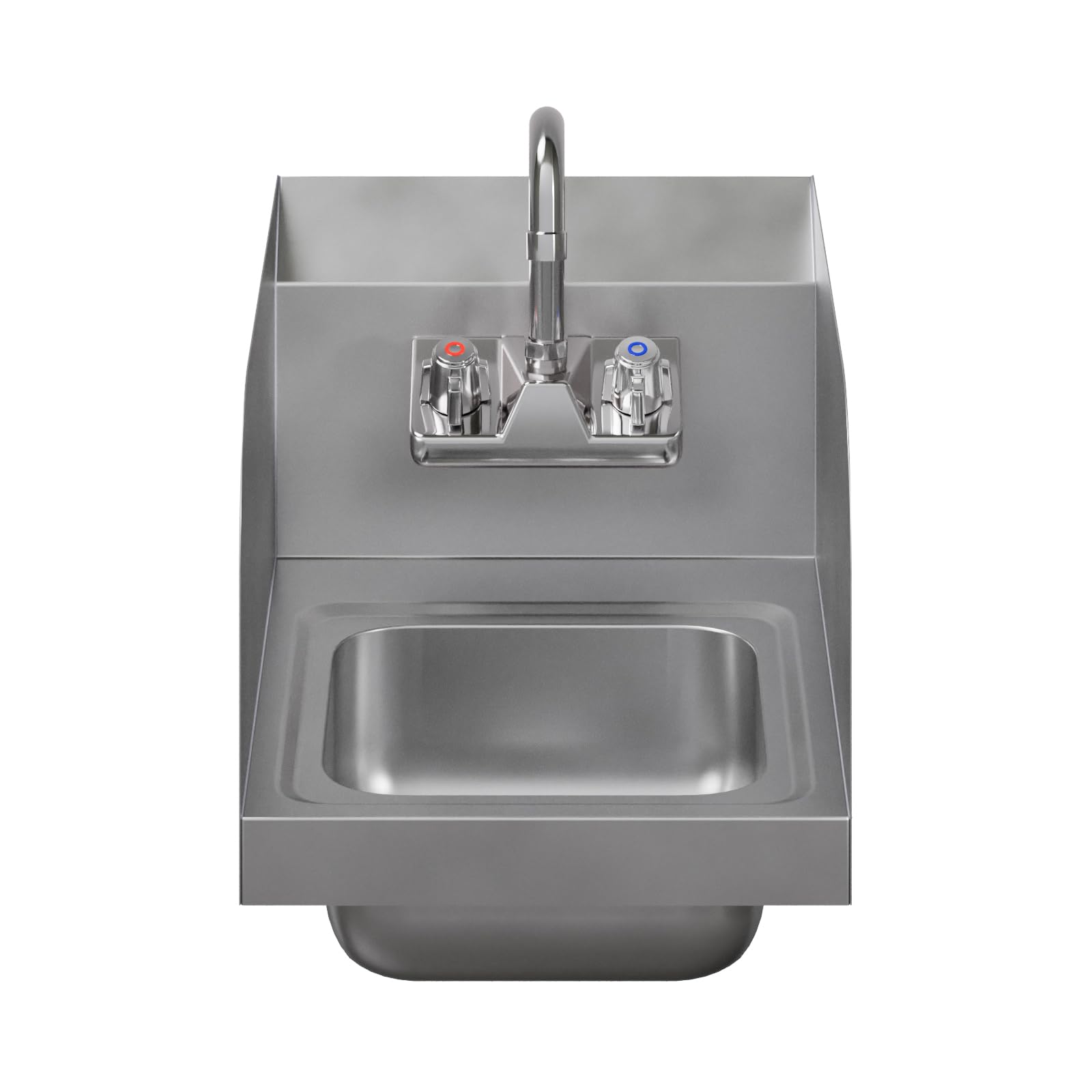 AmGood Stainless Steel Wall Mount Hand Sink with Faucet and Sidesplash 12" x 16" | NSF Commercial Hand Washing Basin For Restaurant, Kitchen and Home | Bowl Size: 9" x 9"