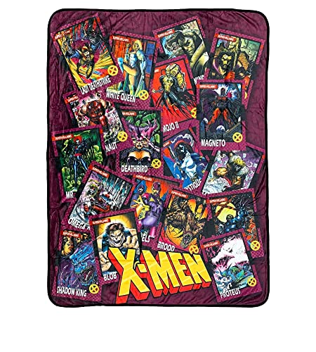 Marvel X-Men Trading Cards Villians by Jim Lee Flannel Throw Super Soft Lightweight Fleece Blanket 45 x 60 Inches