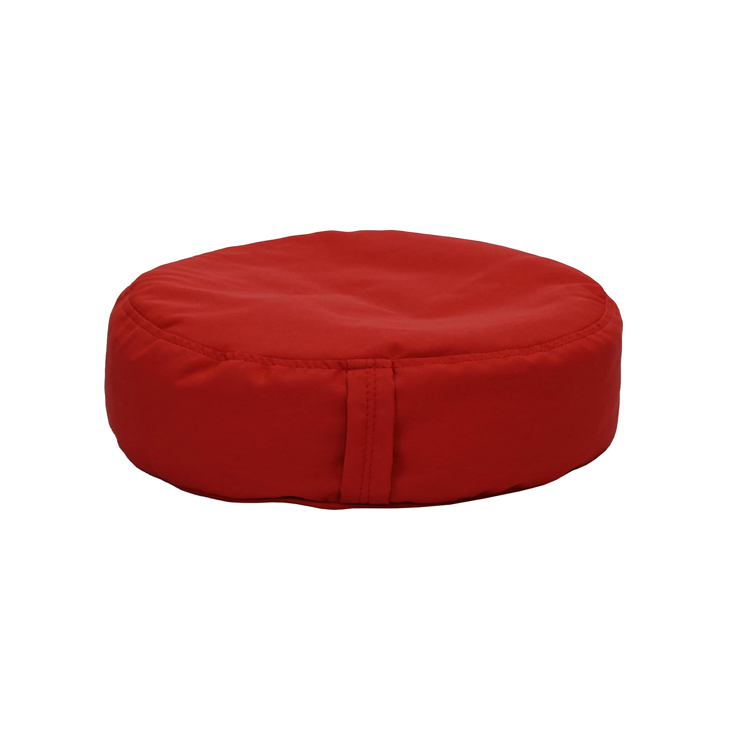 Factory Direct Partners 13925-RD 16" Round Olefin Bean Floor Cushions with Handles; Indoor Outdoor Flexible Seating 5" Height (2-Piece) - Red