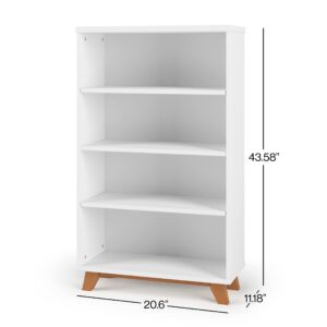 Child Craft SOHO 50” 4 Shelf Bookcase for Nursery or Bedroom, Plenty of Storage, Anti-Tip Kit Included to Prevent Tipping, Non-Toxic, Baby Safe Finish (White/Natural)